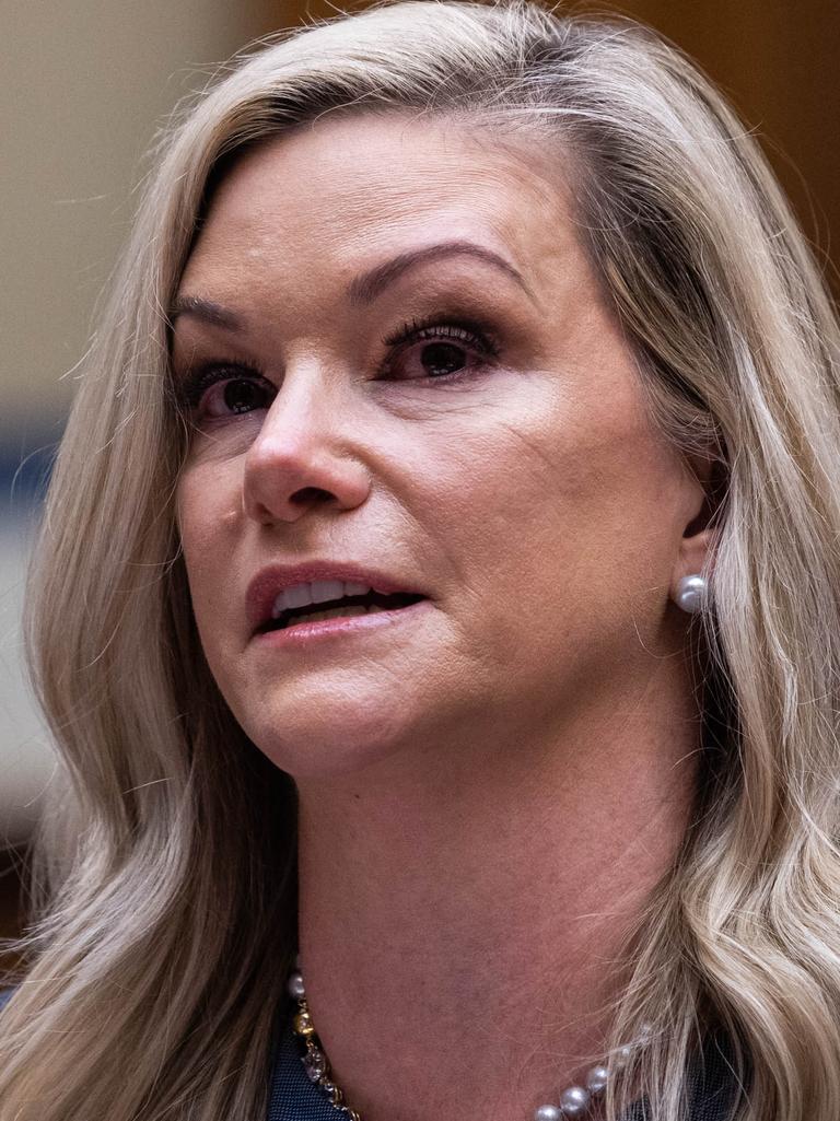 Former marketing co-ordinator and cheerleader Melanie Coburn also testified during a House Oversight and Reform Committee hearing on sexual harassment in the workplace. (Photo by Graeme Jennings-Pool/Getty Images)