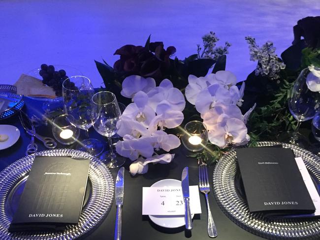 Stefanovic and Jasmine place setting. Picture: news.com.au