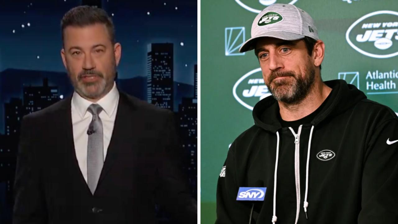 Jimmy Kimmel and Aaron Rodgers.