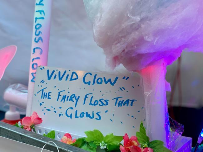 Vivid glow fairy floss on Chatswood Mall. Picture: Jenifer Jagielski