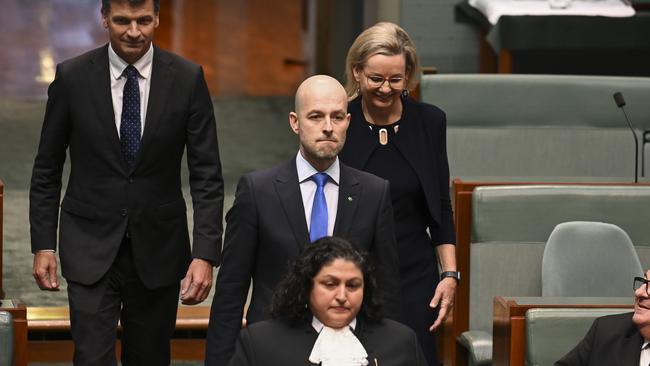 Simon Kennedy is sworn in as an MP at Parliament House last month. Picture: NCA NewsWire / Martin Ollman