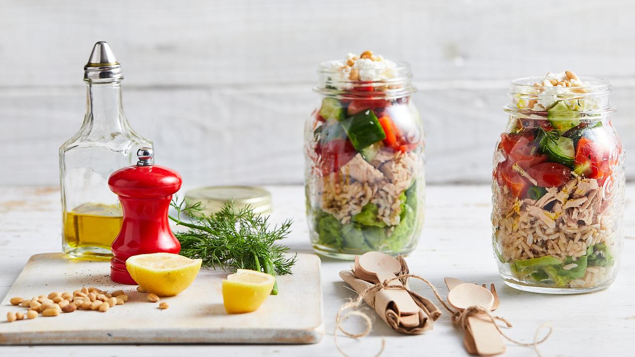 Turn your day around with these vibrant Mediterranean salad jars