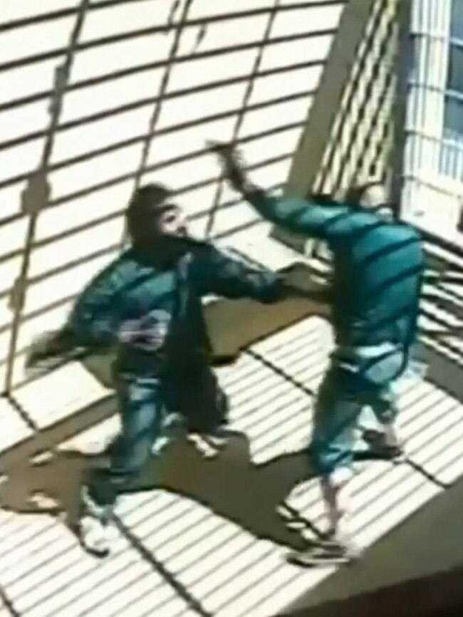 CCTV vision shows a prison brawl between Bassam Hamzy and Talal Alameddine inside Goulburn Supermax. File picture