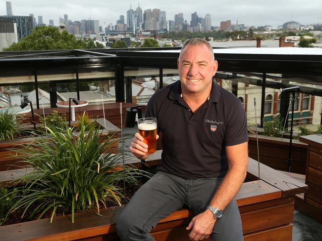 Jon De Fraga at the newly renovated rooftop at Public House in 2021. Picture: Hamish Blair