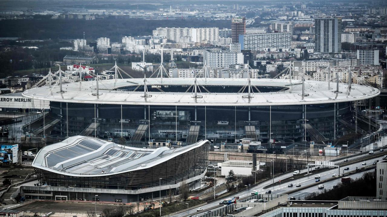 The Aquatic Olympic Center (CAO) swimming pool, and the 'Stade de France' stadium are close to the Village in Seine-Saint-Denis, north Paris. Picture: Stephane de Sakutin / AFP