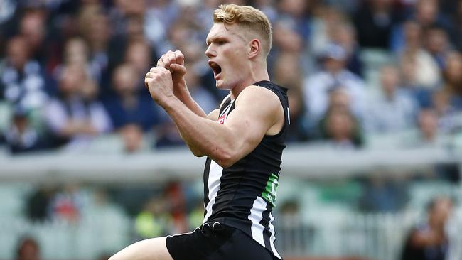 Adam Treloar finished second behind Pendlebury in his first season at the club. Picture: Colleen Petch