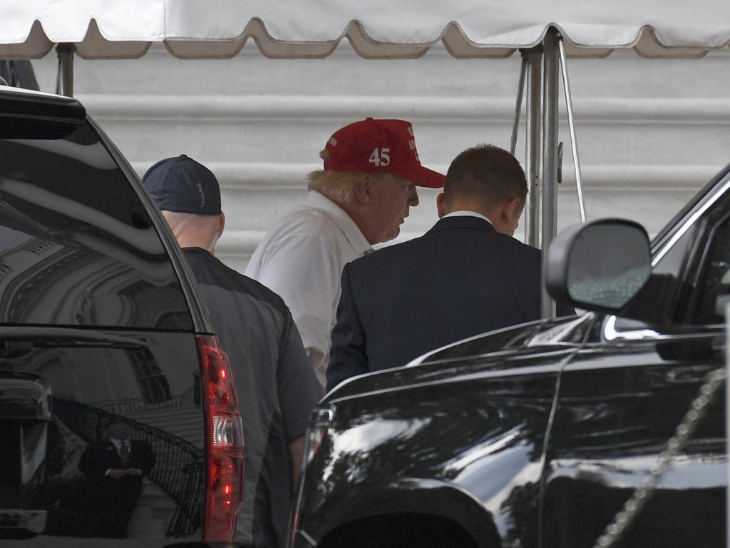 US President Donald Trump spent Sunday playing golf in Virginia. Picture: AP