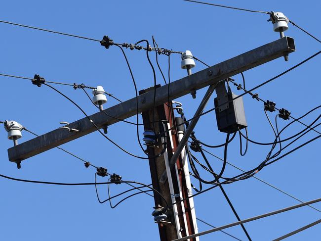 A general view of a telegraph pole, in Adelaide, Wednesday, July 2, 2018. (AAP Image/David Mariuz) NO ARCHIVING