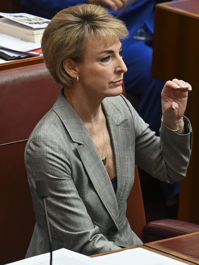 Senator Michaelia Cash in the Senate Chamber at Parliament House in Canberra. Picture: NCA NewsWire / Martin Ollman