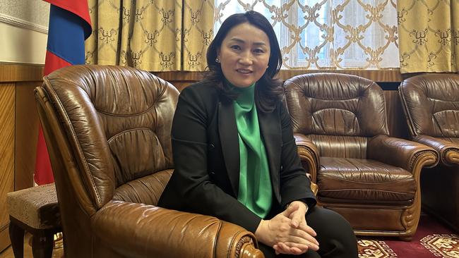 Senior minister with the Mongolian government Bulgantuya Khurelbaatar, in her office in Ulaanbaatar, spent several years studying in Canberra