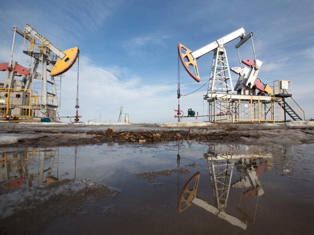 Oil pumping jacks near Almetyevsk in Tatarstan, Russia. Picture: Andrey Rudakov/Bloomberg via Getty Images