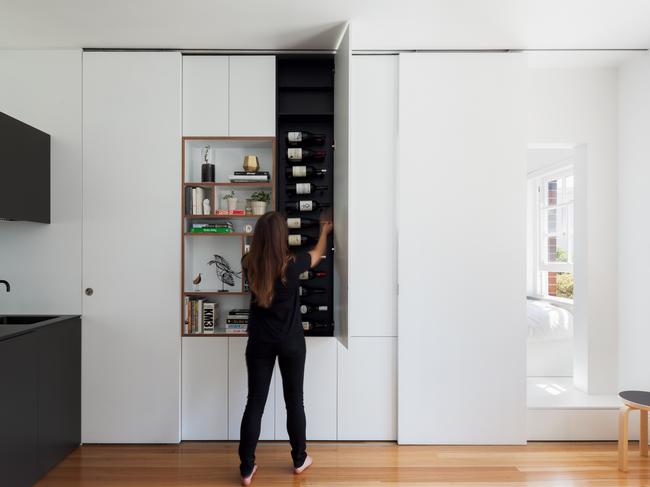 The tiny Darlinghurst apartment makes use of every space. Picture: Katherine Lu.