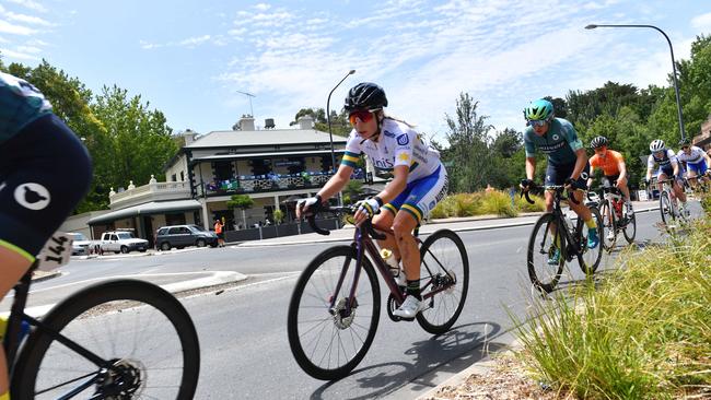 TDU riders in Aldgate during the 2020 event. Picture: Keryn Stevens