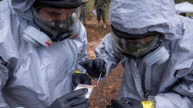 Mexico's special operations forces require protective equipment because of the dangers posed by the toxic chemicals at the labs, which are also a fire risk. Picture: Jason Edwards