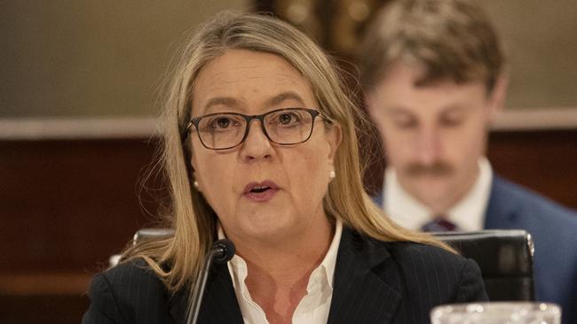 Jenny West gives evidence to the parliamentary inquiry into the appointment of John Barilaro. Picture: NCA NewsWire / Nikki Short