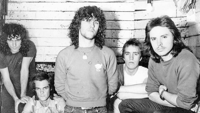 Cold Chisel in 1978. From left, Ian Moss, Don Walker, Jimmy Barnes, Steve Prestwich and Phil Small. Picture: supplied