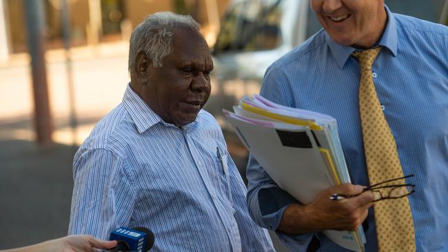 COUNTRY Liberal Party candidate for Arafura Gibson Farmer Illortaminni leaves court after facing drink driving charges in Darwin Local Court. Picture: Che Chorley