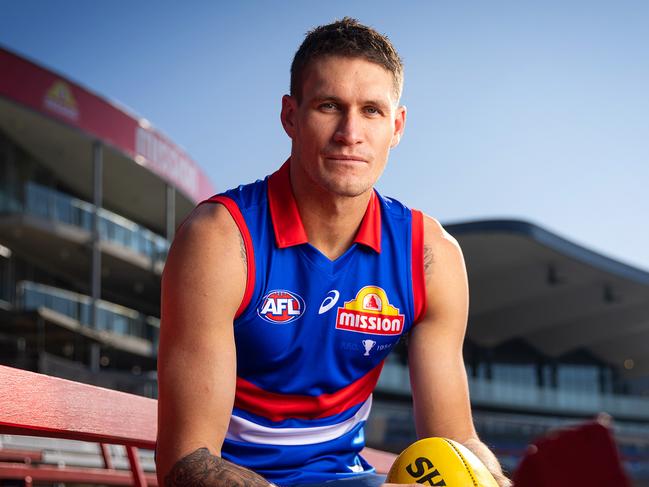 MELBOURNE, AUGUST 1, 2024: Western Bulldogs player Rory Lobb wears the teams Footscray Retro Round Guernsey. Picture: Mark Stewart