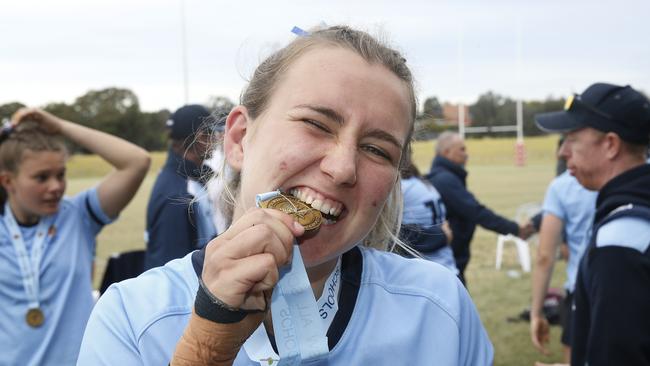 Happy days for CHS's Charlie Norton, her with a winners medal.