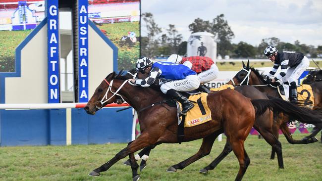 Jason Collett rode Kris Lees trained Sixties Groove to victory the $200,000 Iron Jack Grafton Cup (2350m) at Clarence River Jockey Club on Thursday, 9th July, 2020.