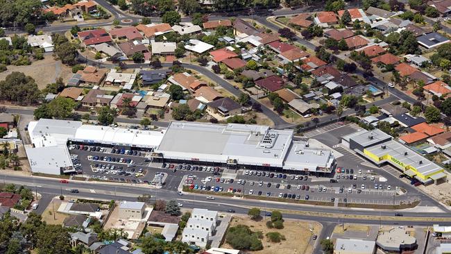 Dernancourt Shopping Centre with Lower North East Rd in front.