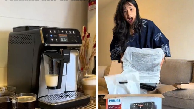 Incredible $500 off the Philips 4300 Series Coffee Machine. Picture: TikTok/@a.aidura.