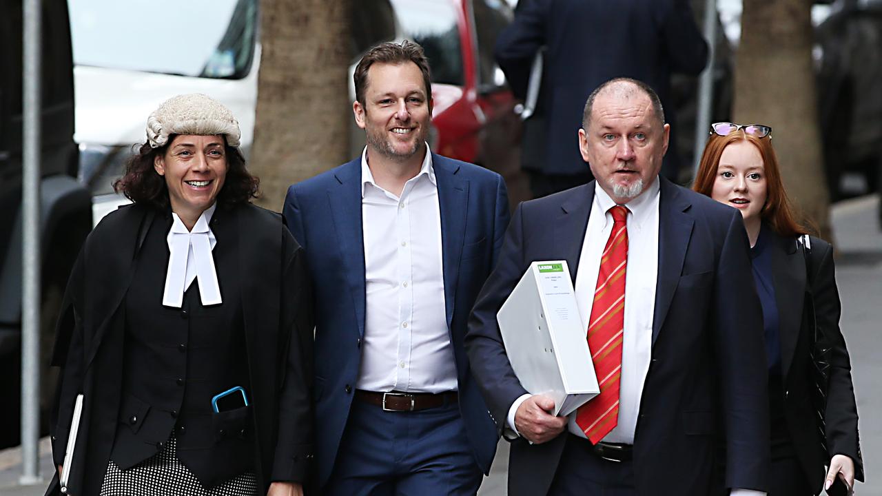 Journalist Peter van Onselen (c) with his lawyer Sue Chrysanthou (l) an earlier date. Picture: Jane Dempster/The Australian