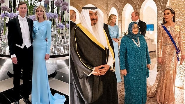 Ivanka and her husband, Jared Kushner, was seen chatting with Prince William at a royal wedding in Jordan at the start of this month. Picture: Instagram/Twitter