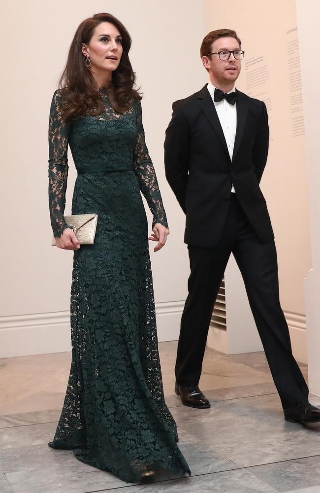 The Duchess of Cambridge, pictured with gallery director Nicholas Cullinan, at the National Portrait Gallery in London. Picture: AFP