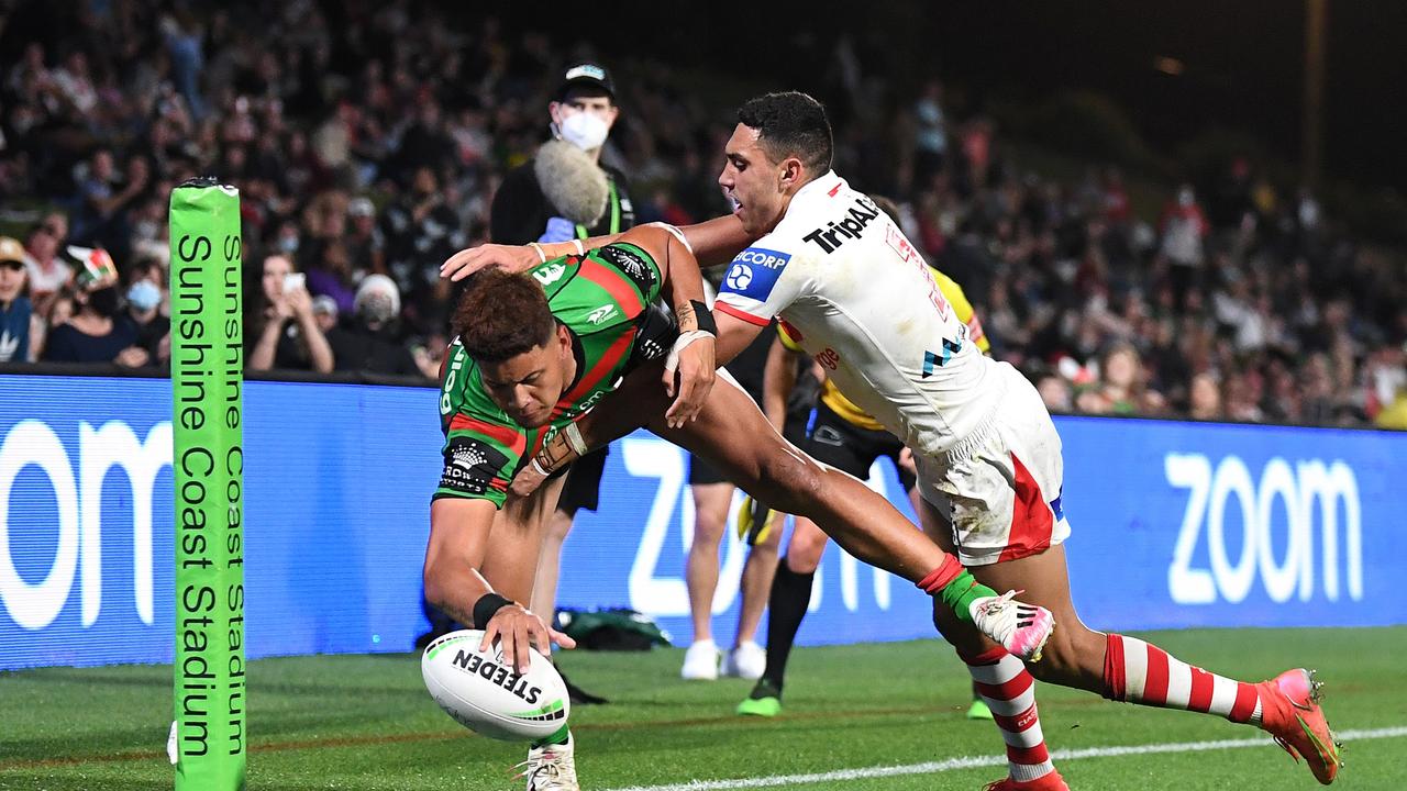 The Rabbitohs survived a late scare from the Dragons to hold on and get their 20th win of the season. Picture: Getty Images.