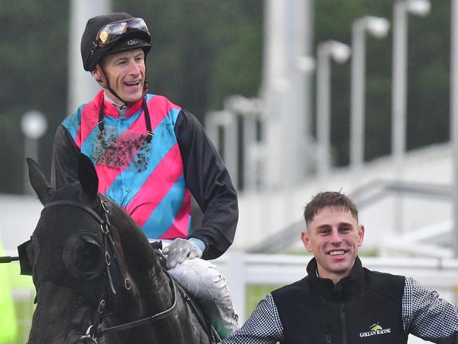 Antino destroys his opposition in the Hollindale Stakes, with jockey Blake Shinn adopting daring tactics. Picture: Bethany Allday, Trackside Photography.