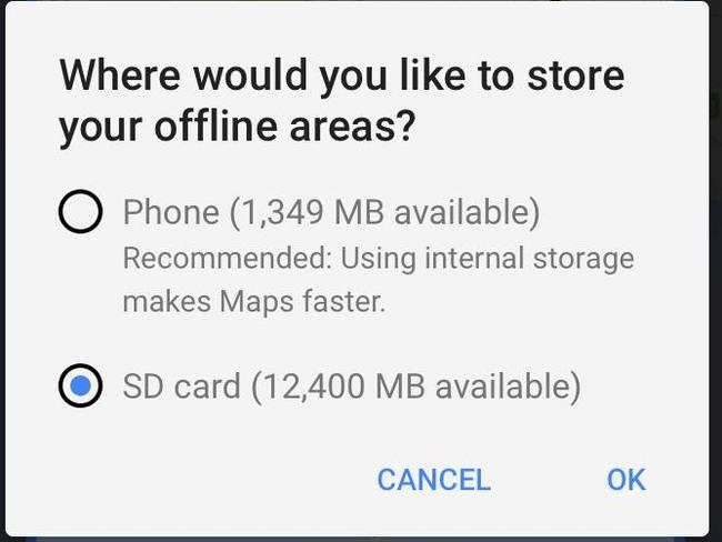 Users can choose if they save the map to their SD card or smartphone.