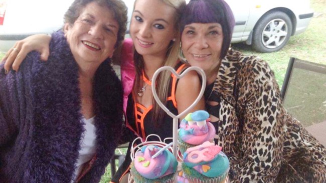 Samantha Chadwick with her grandma June Wood and her late mother Sue Forbes. Picture: @sammychadwick21 / CATERS NEWS