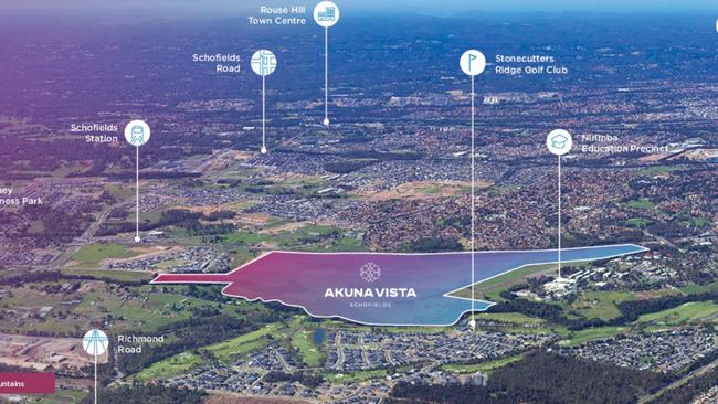 Map of Akuna Vista estate, Schofields. Picture: Supplied