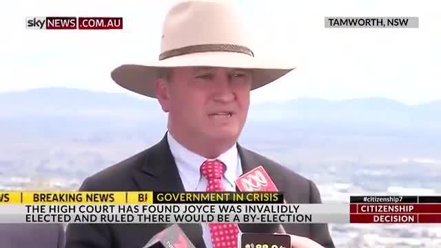 Barnaby Joyce has been disqualified from Parliament after a High Court decision