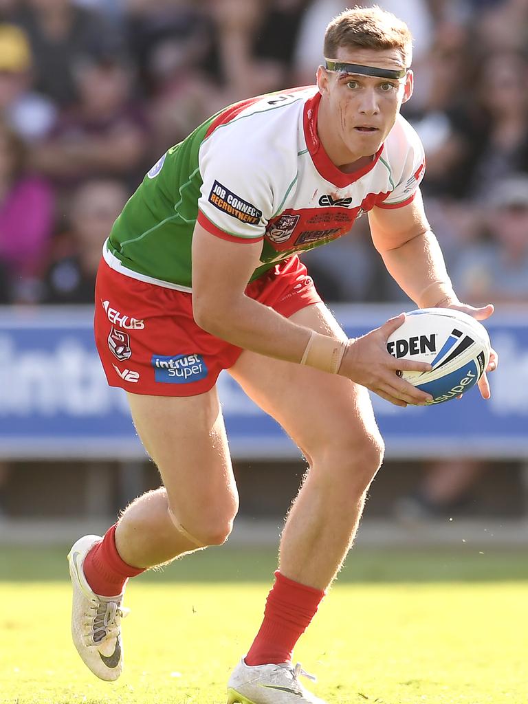 BRISBANE, AUSTRALIA - SEPTEMBER 29: Mitch Cronin of the Seagulls in action during the Intrust Super Cup Grand Final match between the Wynnum Manly Seagulls and the Burleigh Bears at Dolphin Stadium on September 29, 2019 in Brisbane, Australia. (Photo by Albert Perez/Getty Images)