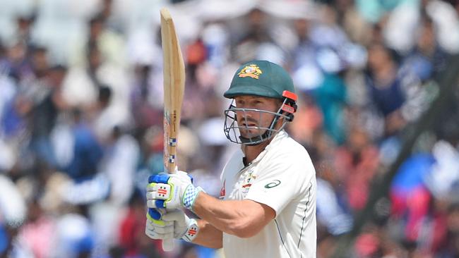 Australian batsman Shaun Marsh plays a shot during the fifth day of the third cricket Test match between India and Australia at the Jharkhand State Cricket Association (JSCA) Stadium complex in Ranchi on March 20, 2017. ----IMAGE RESTRICTED TO EDITORIAL USE — STRICTLY NO COMMERCIAL USE----- / GETTYOUT---- / AFP PHOTO / SAJJAD HUSSAIN / ----IMAGE RESTRICTED TO EDITORIAL USE — STRICTLY NO COMMERCIAL USE----- / GETTYOUT