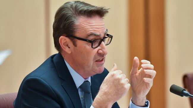 Secretary to the Treasury Dr Steven Kennedy appears before the Senate inquiry. Picture: AAP/MICK TSIKAS