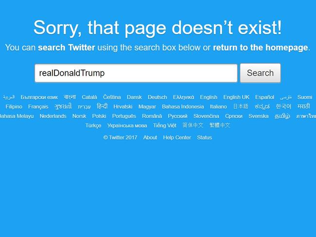 Donald Trump's Twitter account disappeared briefly.