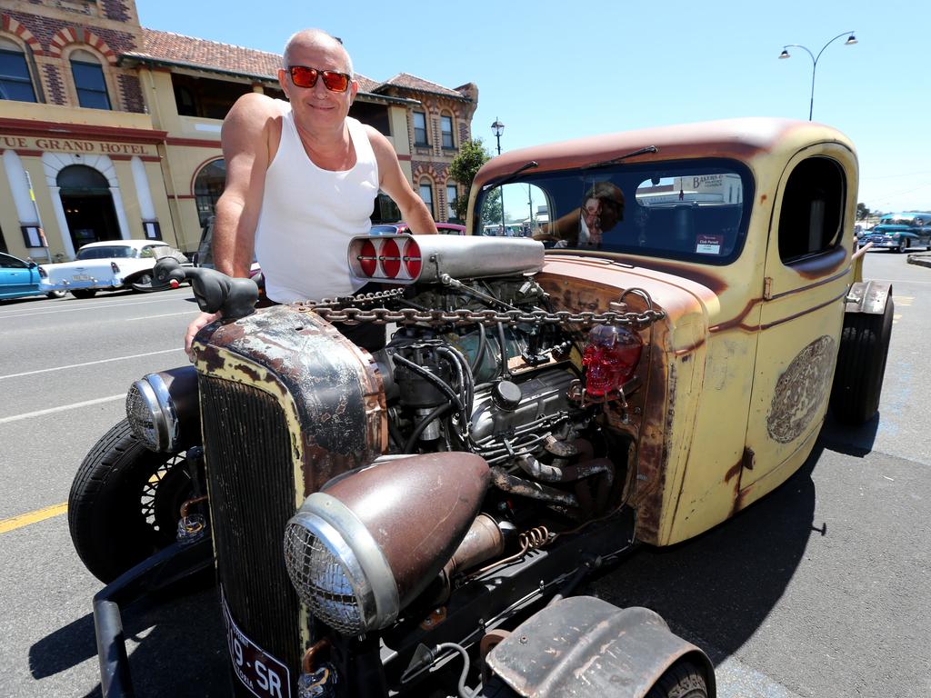 The annual Queenscliff Rod Run may have been called off this weekend, but rev heads still flocked to the town for an "unofficial" meet. Don Altini with his 1936 Chev Pickup. Picture: Mike Dugdale