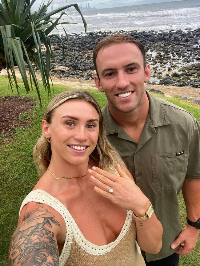 Brisbane Broncos NRLW star Julia Robinson has announced the news of her engagement to partner Steve Close. photo: Instagram.