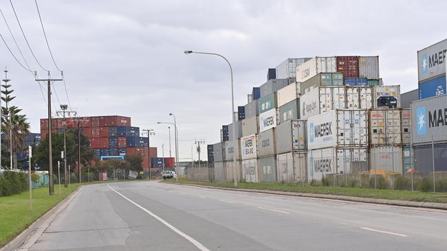 Troy Kellett died after scaling stacked shipping containers at Outer Harbor in Adelaide. Picture: Keryn Stevens