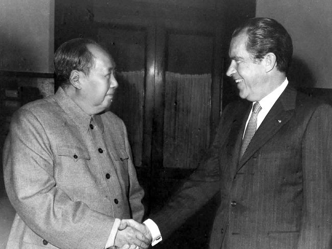 Chairman Mao Zedong met US President Nixon in Beijing in 1972 and the world has never been the same. Picture: Getty Images