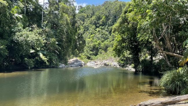 Rubbish is still visible despite almost a month of closure of the swimming hole at Camerons Pocket. Photo: Fergus Gregg