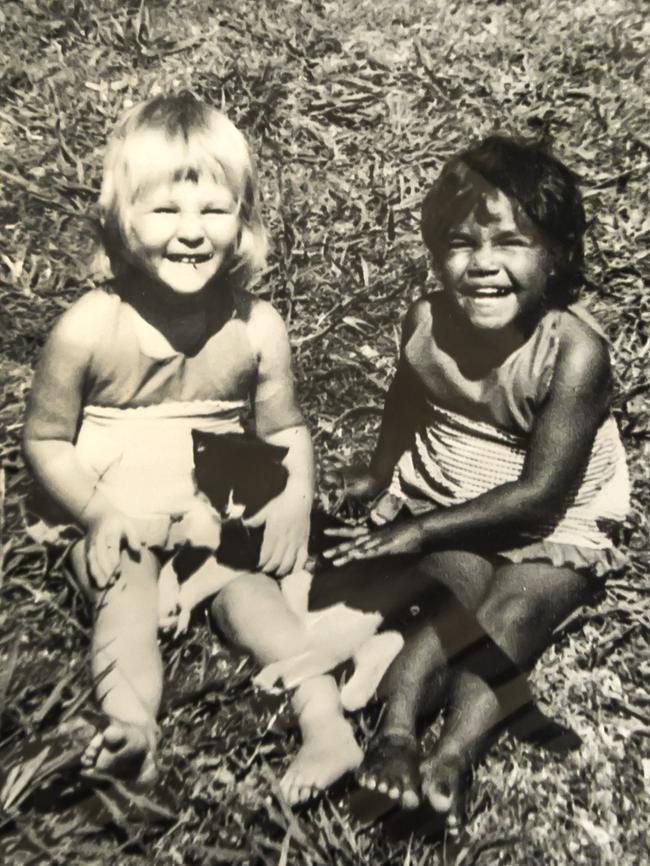 Brenda Matthews was taken from her family at the age of two. Here, she’s pictured with her foster sister Rebecca Ockers. Picture: Supplied