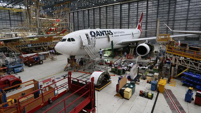 Qantas will open an engineering academy in 2025 to ensure a pipeline of highly skilled workers for the airline’s new generation of aircraft. Picture: Jack Tran