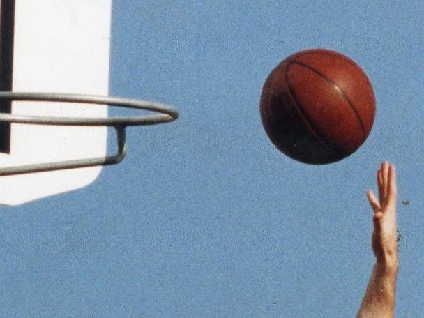 Adelaide 36ers basketball player Brett Maher training at outdoor basketball ring, after being selected for the Australian team for the 1996 Atlanta Olympic Games, 06 May 1996.