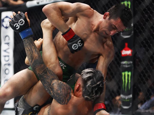 NEW YORK, NEW YORK - NOVEMBER 11: Steve Erceg of Australia punches Alessandro Costa of Brazil in a flyweight fight during the UFC 295 event at Madison Square Garden on November 11, 2023 in New York City. (Photo by Sarah Stier/Getty Images)