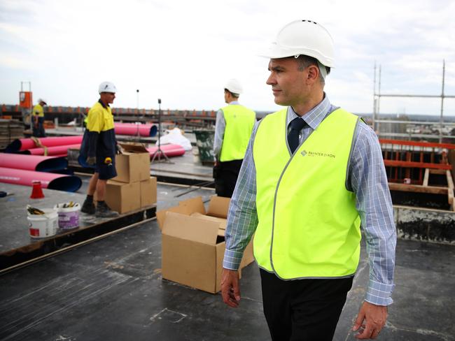 Bankstown Sports Club CEO Mark Condi inspects the work at the Flinders Centre. Picture: Angelo Velardo