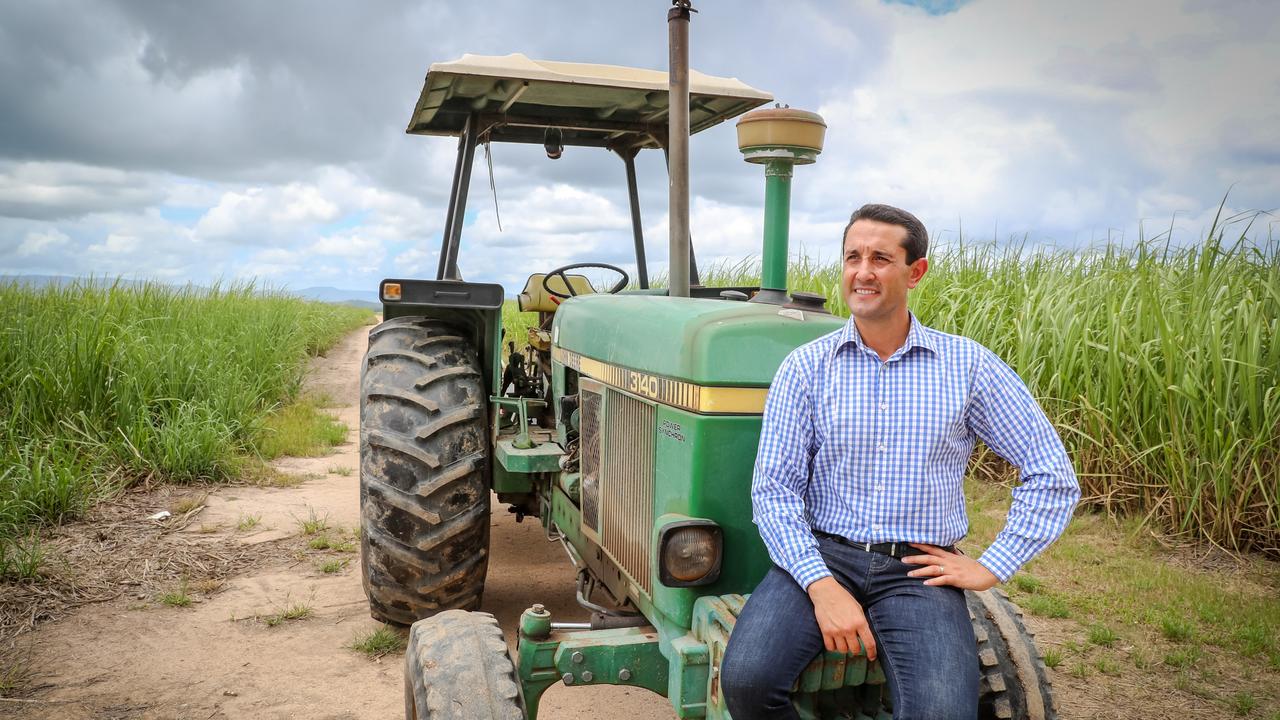 David Crisafulli at his father’s cane farm near Ingham in 2018. Picture: Michael Chambers